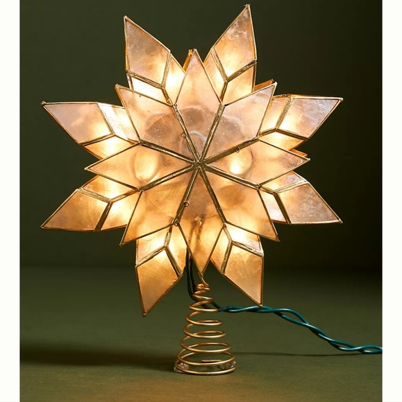 Anthropologie Illuminated Capiz Star Tree Topper - Picture 3 of 7